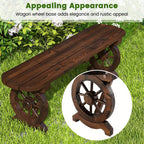 Carbonized Fir Wood Wagon Wheel Bench - House Of Avana