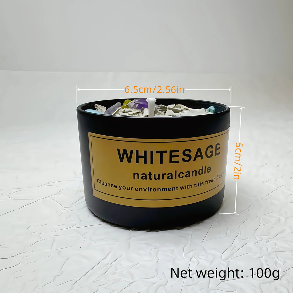 2 Pack Handmade Sage & Holy Wood Soy Wax Candles - Long-lasting 12+ Hour Burn Time, Crystal Clear Glass... - House Of Avana