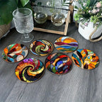 S/ Set New Style Mandala Wood Coasters Decorative Drink Coasters for Home, Kitchen, and Dining, Perfect... - House Of Avana