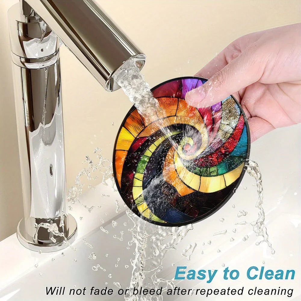 S/ Set New Style Mandala Wood Coasters Decorative Drink Coasters for Home, Kitchen, and Dining, Perfect... - House Of Avana