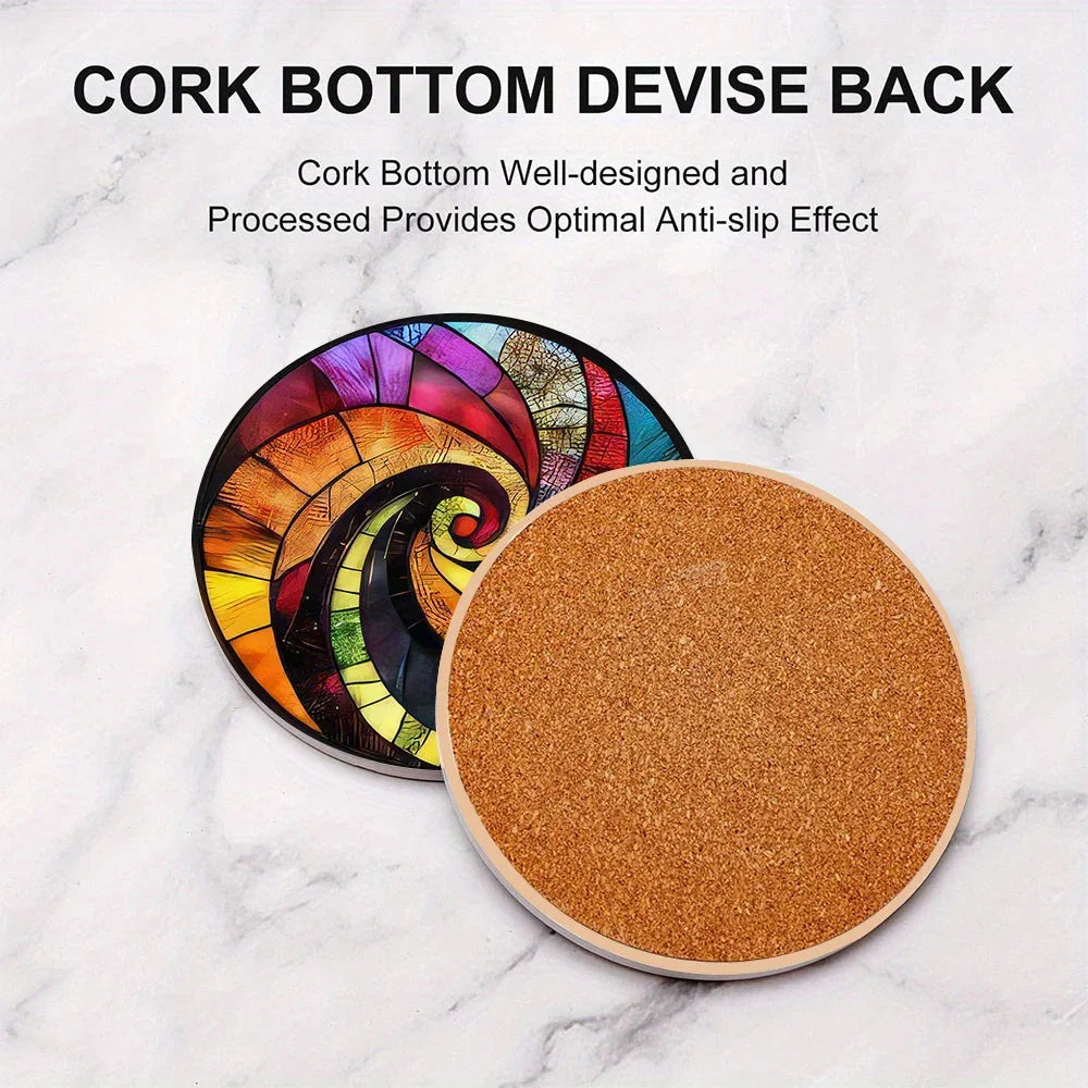 S/ Set New Style Mandala Wood Coasters Decorative Drink Coasters for Home, Kitchen, and Dining, Perfect... - House Of Avana