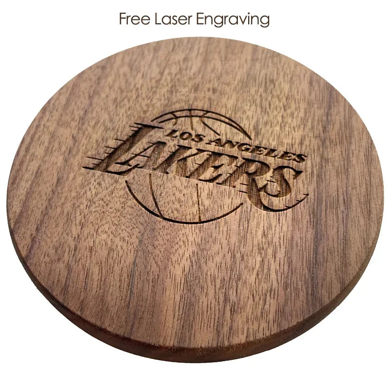 S Free Custom Engrave Solid Walnut Wood Coaster Round Beech Wood Cup Mat Durable Heat Resistant Tea... - House Of Avana
