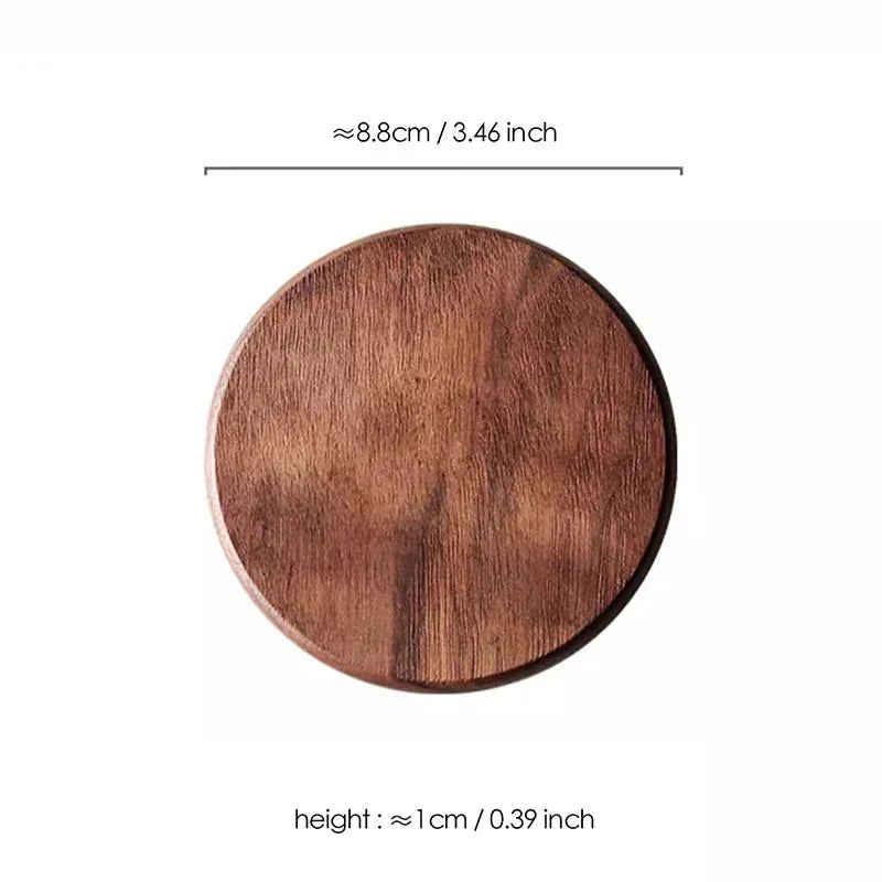 S Free Custom Engrave Solid Walnut Wood Coaster Round Beech Wood Cup Mat Durable Heat Resistant Tea... - House Of Avana