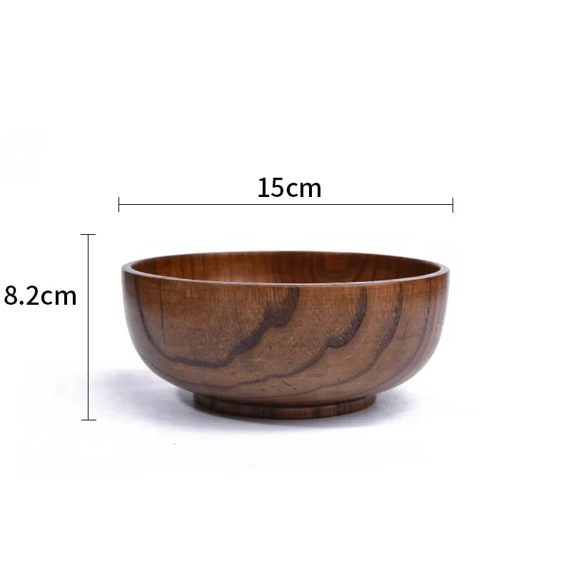 Jujube Wood Bowls Small Solid Salad Tableware, alternate view - House Of Avana
