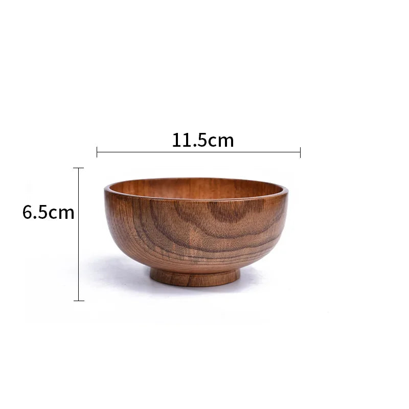 Jujube Wood Bowls Small Solid Salad Tableware, alternate view - House Of Avana