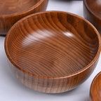 Jujube Wood Bowls Small Solid Salad Tableware, angled view - House Of Avana