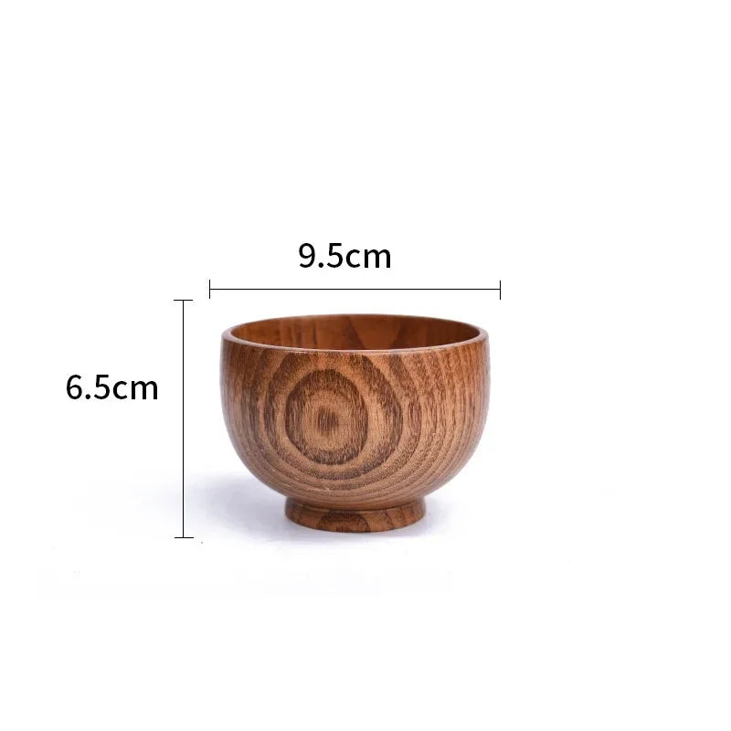 Jujube Wood Bowls Small Solid Salad Tableware, top view - House Of Avana