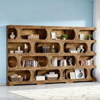 71-inch Tall 4-tier Solid Hardwood Bookcase with Storage Shelves - Modern Freestanding Bookshelf,... - House Of Avana