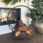 Black Iron Loop Fireplace Log Holder Decor Steals