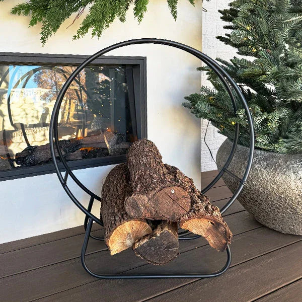 Black Iron Loop Fireplace Log Holder Decor Steals