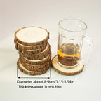 10 Pack Natural Wood Slices for Diy Crafts and Decor, side view - House Of Avana