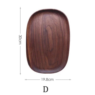 Solid Wood Round Dinner Plate Handmade High-quality Tableware for Sushi Tea and Dessert, alternate view - House Of Avana