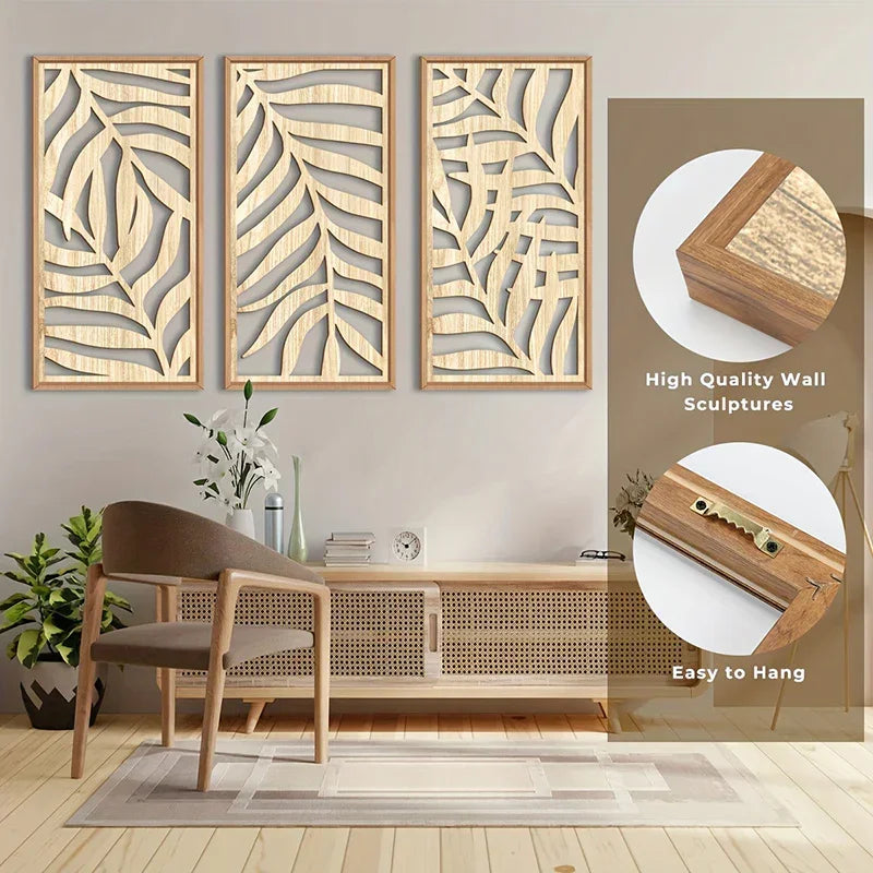 Wall Art - Natural Wood Veneer Large, detail shot - House Of Avana