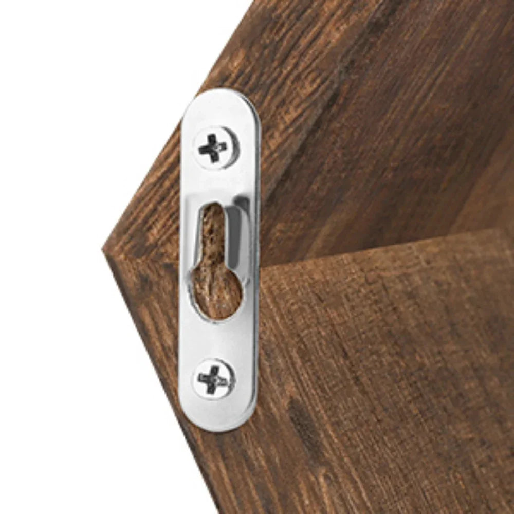 Wood Hexagon Floating Shelves Set of for Wall Storage, close-up view - House Of Avana