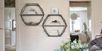Wall Shelves - Floating Wood Hexagon, alternate view - House Of Avana