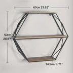 Wall Shelves - Floating Wood Hexagon, side view - House Of Avana