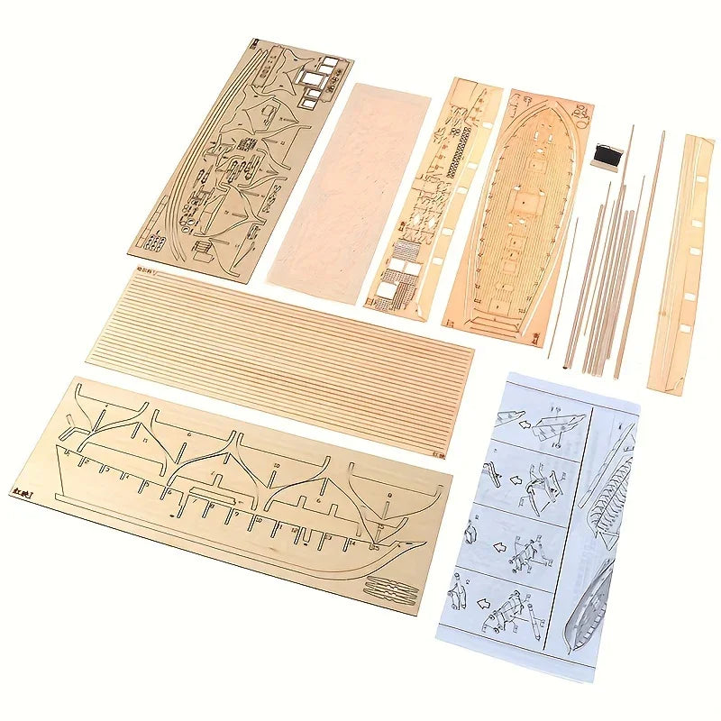 "Wood Assembly ""Harko"" Classical Western Boat Kit Educational Science Making Assembly Boat Model" House Of Avana [[SKU:HOA-XMS-032]]