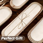 [Rustic Wooden Bowls] 4pcs Rustic Wooden Bowls - Natural Wood Table Centerpiece, 20" x 6" x 2", Classic Design with Visible Grain Patterns, Perfect for Living Room, Dining Room & Kitchen Decor, Home Decoration and Functional House Of Avana