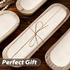 [Rustic Wooden Bowls] 4pcs Rustic Wooden Bowls - Natural Wood Table Centerpiece, 20" x 6" x 2", Classic Design with Visible Grain Patterns, Perfect for Living Room, Dining Room & Kitchen Decor, Home Decoration and Functional House Of Avana [[SKU:HOA-TWR-006]]