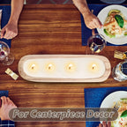 [Rustic Wooden Bowls] 4pcs Rustic Wooden Bowls - Natural Wood Table Centerpiece, 20" x 6" x 2", Classic Design with Visible Grain Patterns, Perfect for Living Room, Dining Room & Kitchen Decor, Home Decoration and Functional House Of Avana