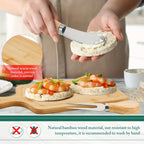 4 Set Bridal Shower Prizes Wooden Square Cheese Board Gift Set Knives Forks Thank You Tags with Box for... - House Of Avana