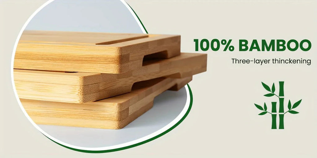 4pcs Oversized Bamboo Cutting Board, Equipped With Cutting Board Rack, Kitchen Gadgets, Juice Groove, Knife Friendly, Invisible Handle, Multifunctional Board, The Best Gift For Family, Friends And Relative. Mother'S Day.Fathe House Of Avana [[SKU:HOA-GFT-009]]