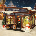 [Christmas Wooden House] QIAOLEXING Mini DIY Christmas Wooden House Kit | Handcrafted Model with Festive Furniture, Ideal for Collectible Home & Desktop Decor - Perfect Gift for Christmas, Thanksgiving & Birthdays, Christmas House Of Avana