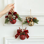 8 Sets Vintage Metal Christmas Bell Flower Ornaments – Versatile Hanging Decor with Red and Golden Accents, Durable Metal Christmas Tree Decorations, Suitable for Holiday Parties, Home and Garden, Christmas Decorations, Chr House Of Avana