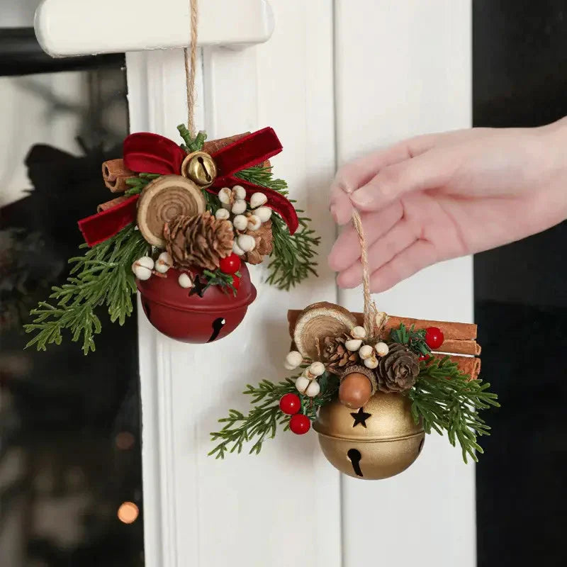 8 Sets Vintage Metal Christmas Bell Flower Ornaments – Versatile Hanging Decor with Red and Golden Accents, Durable Metal Christmas Tree Decorations, Suitable for Holiday Parties, Home and Garden, Christmas Decorations, Chr House Of Avana