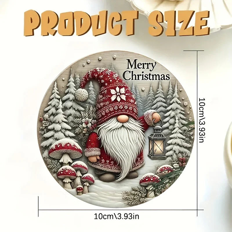 6pcs Christmas Gnome Wooden Coasters Set - Heat-Resistant, Decorative Drink Mats with Festive Designs for Home and Cafe Use House Of Avana