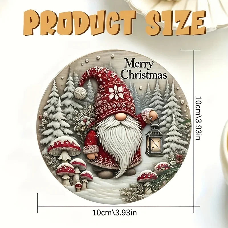 6pcs Christmas Gnome Wooden Coasters Set - Heat-Resistant, Decorative Drink Mats with Festive Designs for Home and Cafe Use House Of Avana
