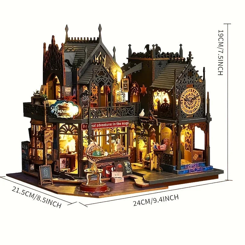 [DIY Retro Magic Hut] DIY Retro Magic Hut | 3D Stereo Assembly Model | Handmade Craft, Festive Decoration, Holiday Gift, Vintage, Collectors House Of Avana [[SKU:HOA-XMS-036]]