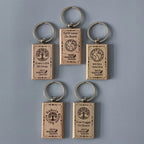 "don't Forget Reusable Bags" Wooden Keychain, front view - House Of Avana