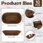 10 Pack Wooden Dough Bowls Bulk Rustic Dough Bowls Hand Carved Wood Bowl Dining Room Paulownia Bowls for... - House Of Avana [[SKU:HOA-TWR-005]]
