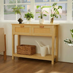 Classic Wooden Console Table with Drawers and Shelves, Hardwood MDF Entrance Desk, Elegant Storage Solution, with Ample Storage Space for Entryway, Living Room, and More House Of Avana