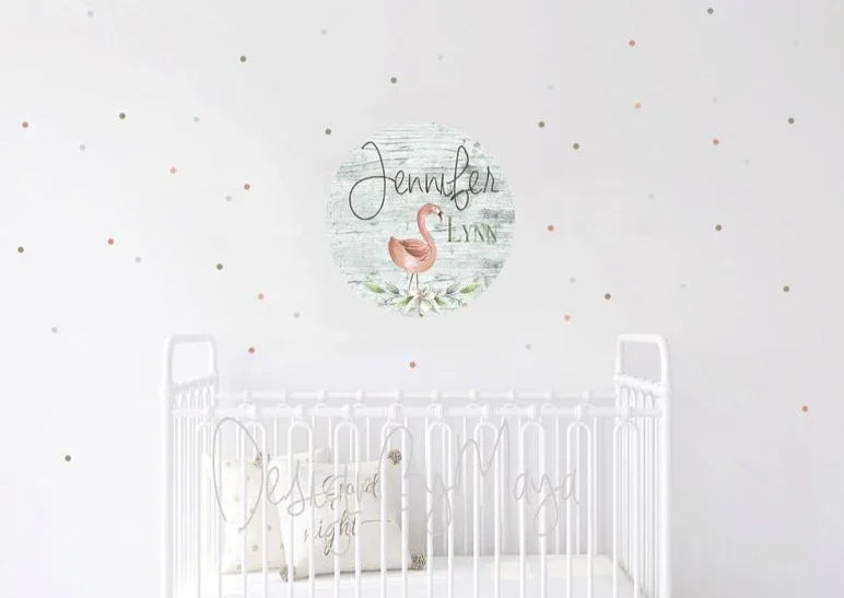 *you Create* - Wooden Themed Name Tag - Fabric Nursery Wall Art Decals - Personalized By You, front view - House Of Avana