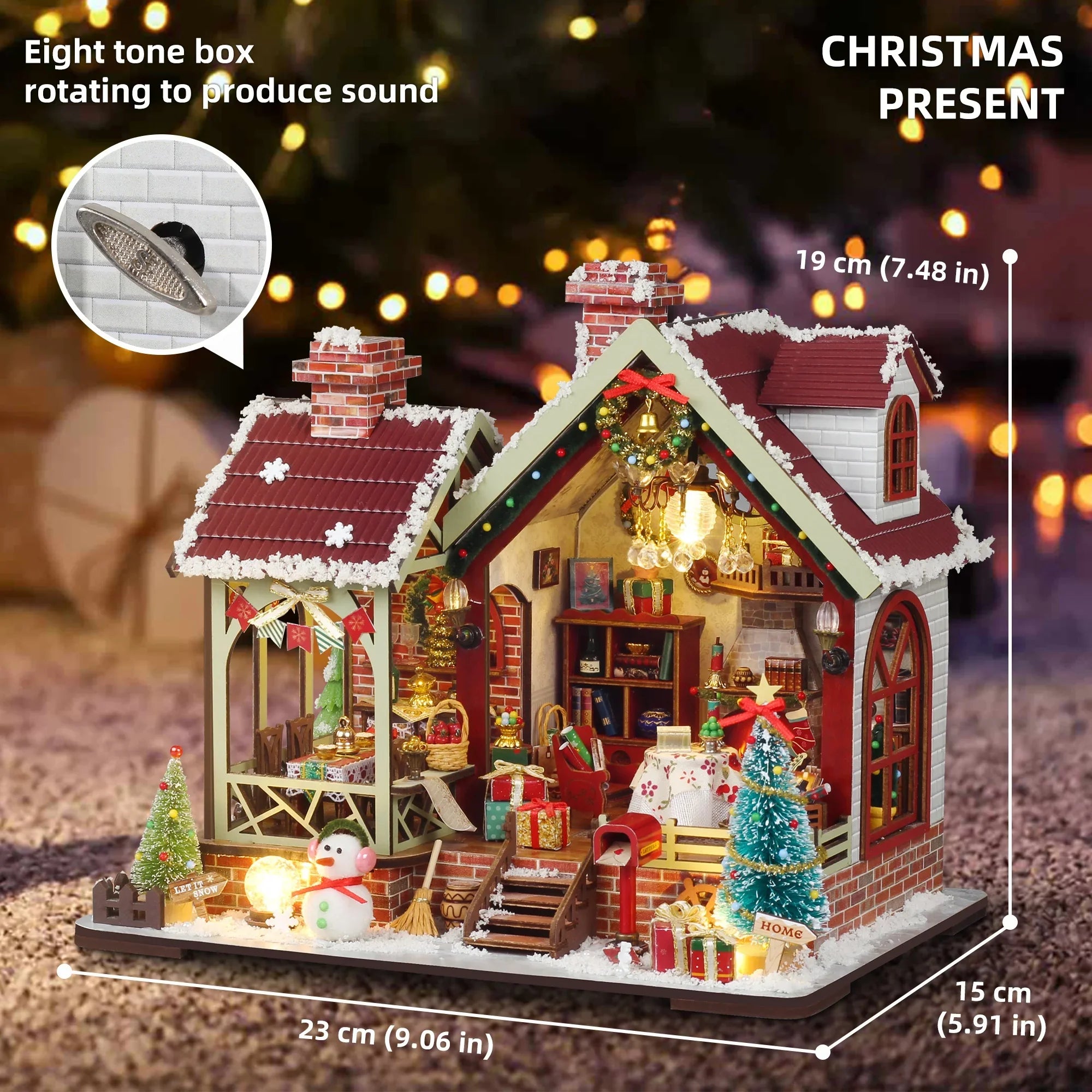 Gingerbread House Christmas Book Nook Kit with Wooden Details - House Of Avana