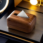 Tissue Box - Handcrafted Wooden with Lid, front view - House Of Avana