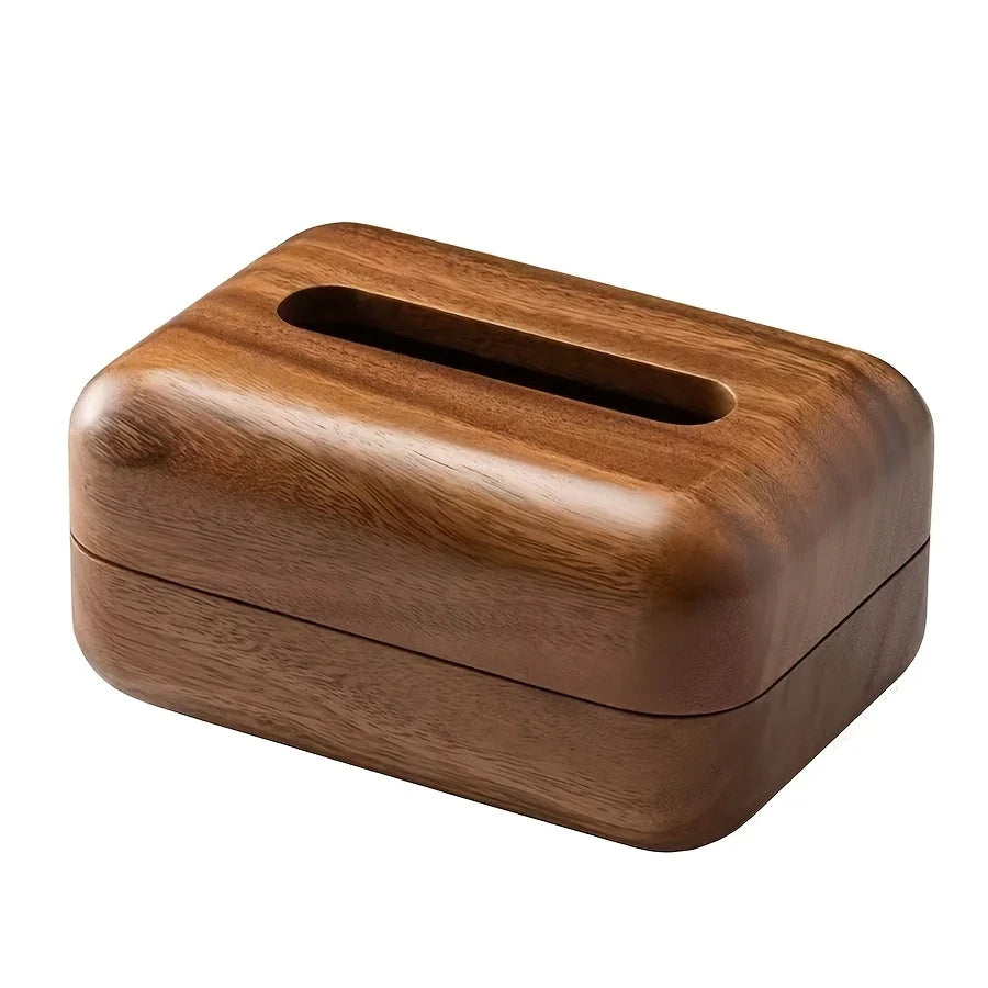 Tissue Box - Handcrafted Wooden with Lid, top view - House Of Avana