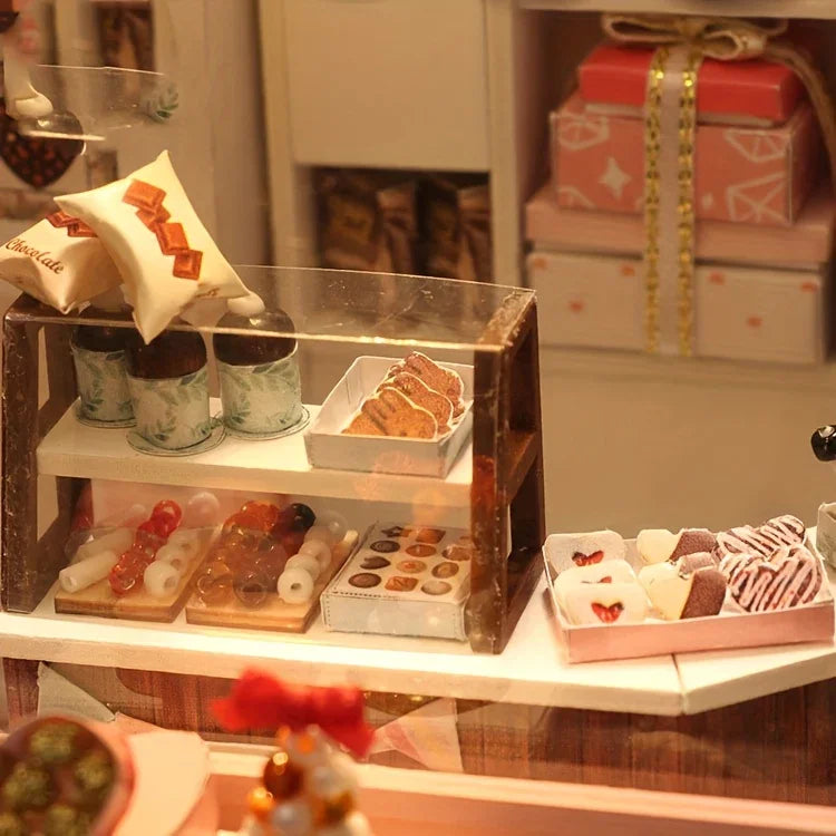 Wooden Mini Coffee Shop Model House, Handmade Doll House Kit, Furniture, Artistic Home Decoration, Educating Patience Skills, Fiberboard Structure, Perfect Valentine'S Day And Birthday Gifts House Of Avana