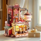 ROKR Dream Gift Factory Christmas Theme Dollhouse Music Box - Handcrafted Miniature Dollhouse with Rotating Carousel, Musical Figurines & Festive Decorations, Interactive Collectible Gift for Adults & Teens, Christmas Decor, House Of Avana