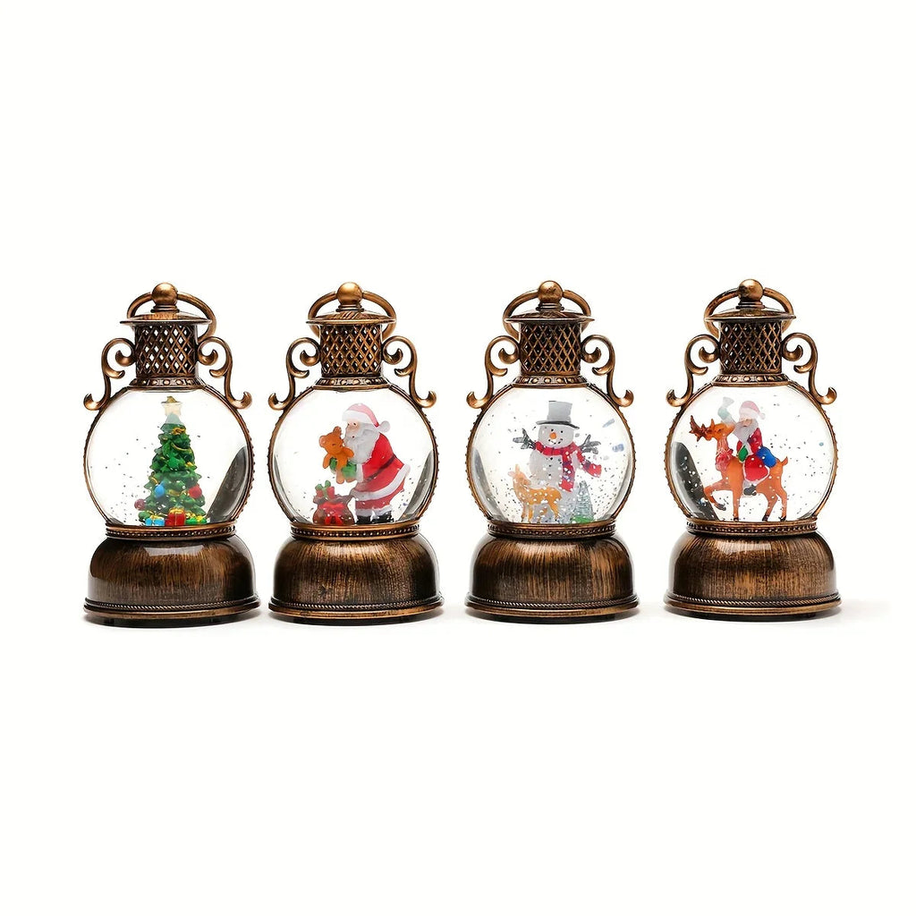 1pc Vintage-Style USB-Powered Glowing Snowfall & Music Box with Rotating Dome Lid - Self-Lit Resin/PC Ornament, Water-Filled Centerpiece with Twinkling Lights, Battery-Free Operation (USB Plug-in) - Christmas Tree & Home Deco House Of Avana [[SKU:HOA-STO-410]]