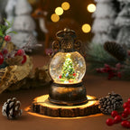 1pc Vintage-Style USB-Powered Glowing Snowfall & Music Box with Rotating Dome Lid - Self-Lit Resin/PC Ornament, Water-Filled Centerpiece with Twinkling Lights, Battery-Free Operation (USB Plug-in) - Christmas Tree & Home Deco House Of Avana [[SKU:HOA-STO-410]]