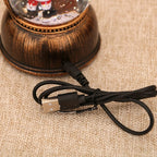 1pc Vintage-Style USB-Powered Glowing Snowfall & Music Box with Rotating Dome Lid - Self-Lit Resin/PC Ornament, Water-Filled Centerpiece with Twinkling Lights, Battery-Free Operation (USB Plug-in) - Christmas Tree & Home Deco House Of Avana [[SKU:HOA-STO-410]]