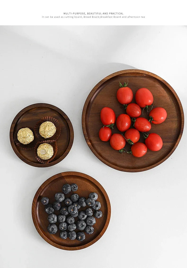 Round Wooden Tea Tray - House Of Avana [[SKU:HOA-KAC-405]]