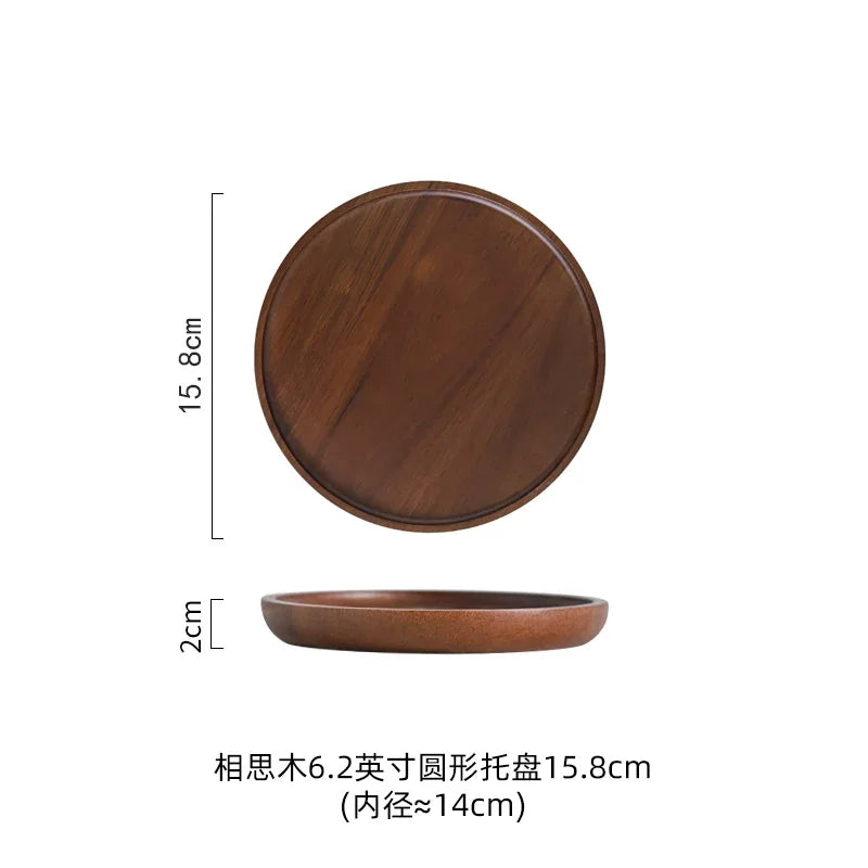 Round Wooden Tea Tray - House Of Avana [[SKU:HOA-KAC-405]]