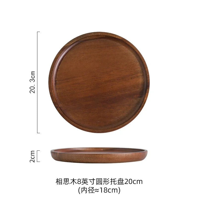 Round Wooden Tea Tray - House Of Avana [[SKU:HOA-KAC-405]]