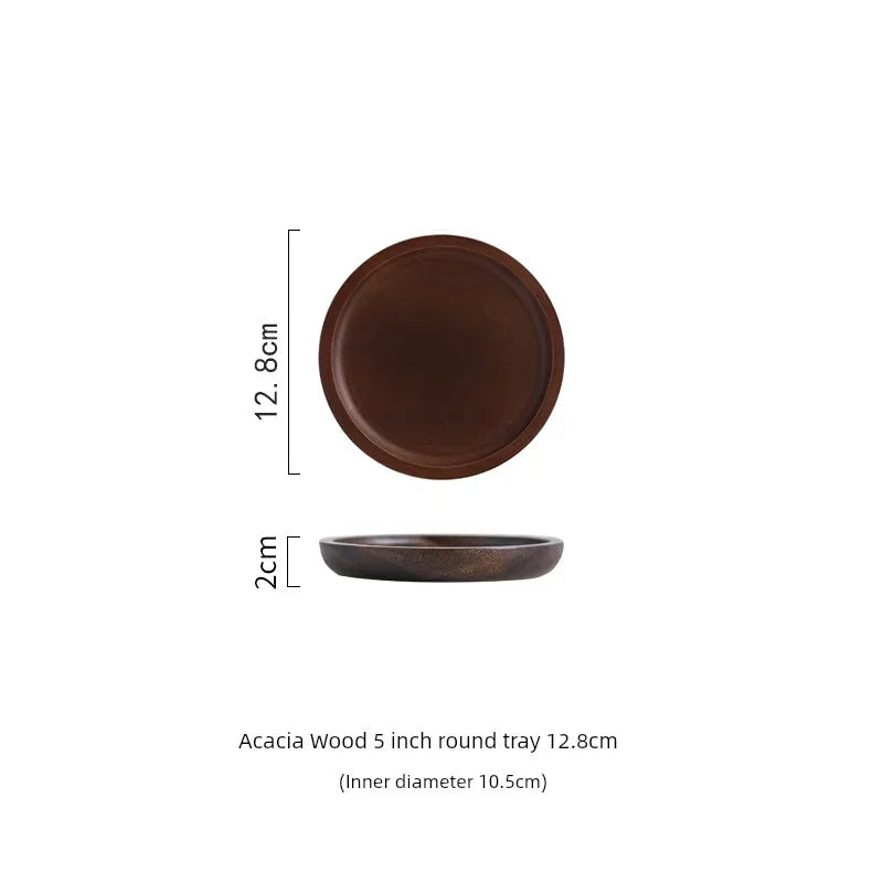 Round Wooden Tea Tray - House Of Avana [[SKU:HOA-KAC-405]]