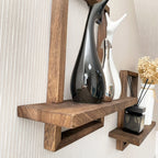 Floating Shelves - Rustic Wooden S, angled view - House Of Avana