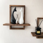 Floating Shelves - Rustic Wooden S, angled view - House Of Avana